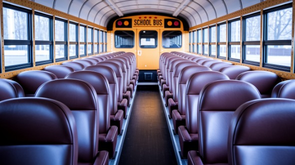 school bus rental interior